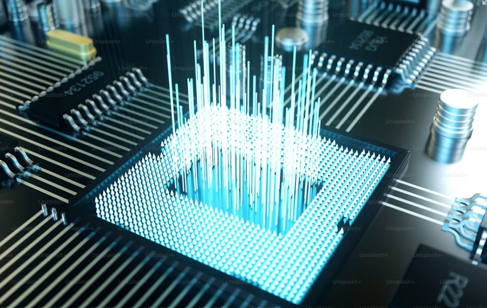 AI semiconductor chip representing artificial intelligence computing and next-generation technology